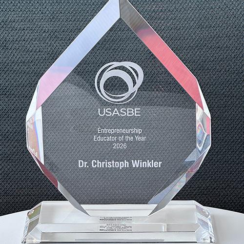 Iona’s Dr. Christoph Winkler Named USASBE Entrepreneurship Educator of the Year.