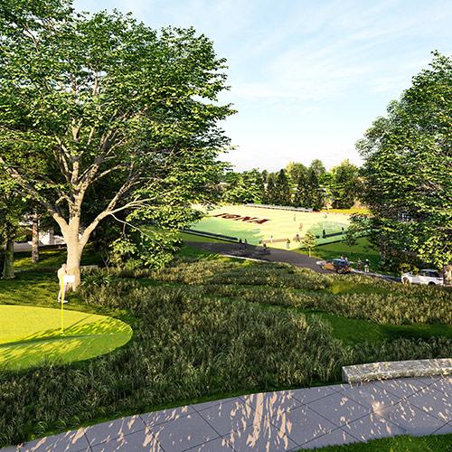 An artist rendering of the Mehmel Green.