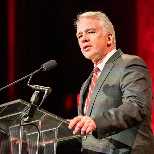 President Carey speaking at the Gala.