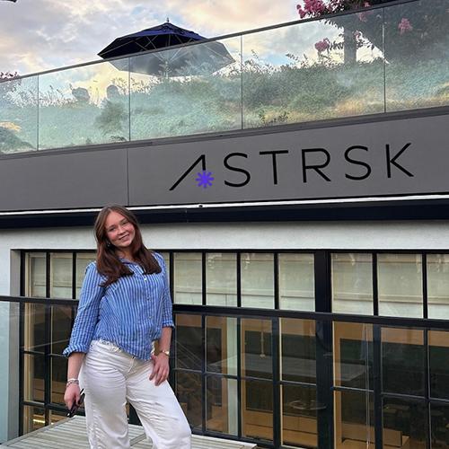 Iona student Alana Dolan at her internship at ASTRSK.