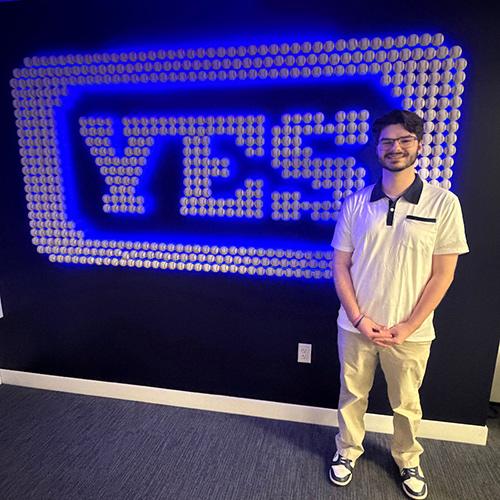 Iona student LandonPopovic at the YES Network.